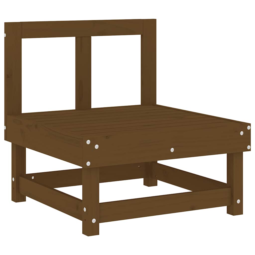 Mittensoffa med dynor honungsbrun massiv furu