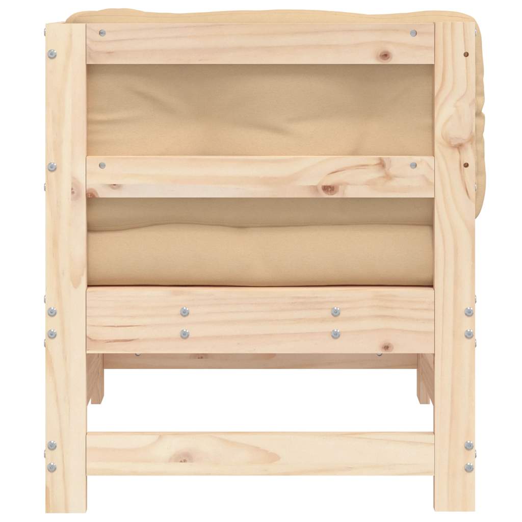 Hörnsektion till soffa med dynor massiv furu