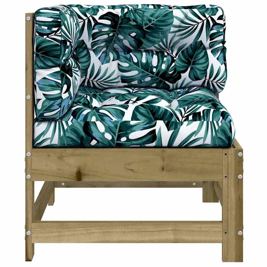 Hörnsektion till soffa med dynor grå impregnerat furu