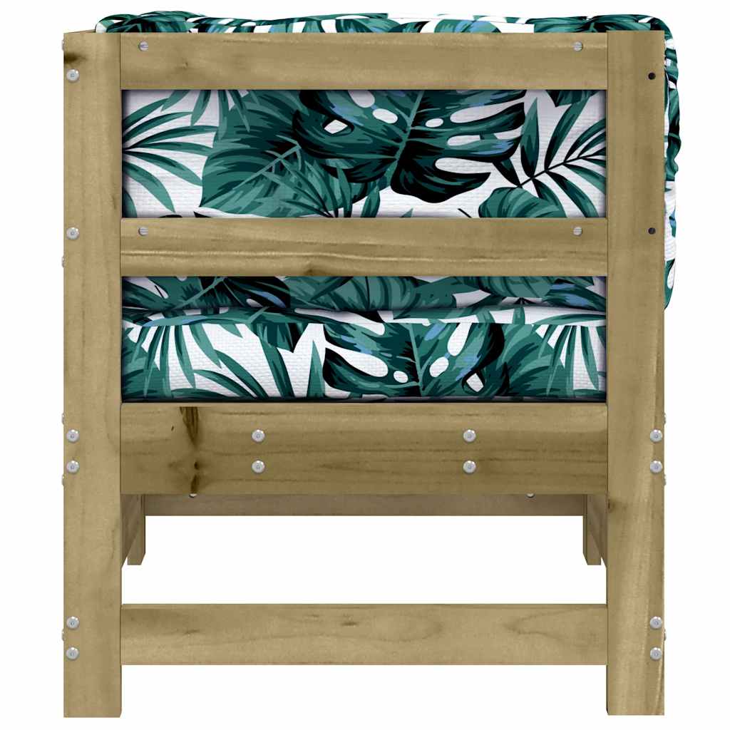 Hörnsektion till soffa med dynor grå impregnerat furu