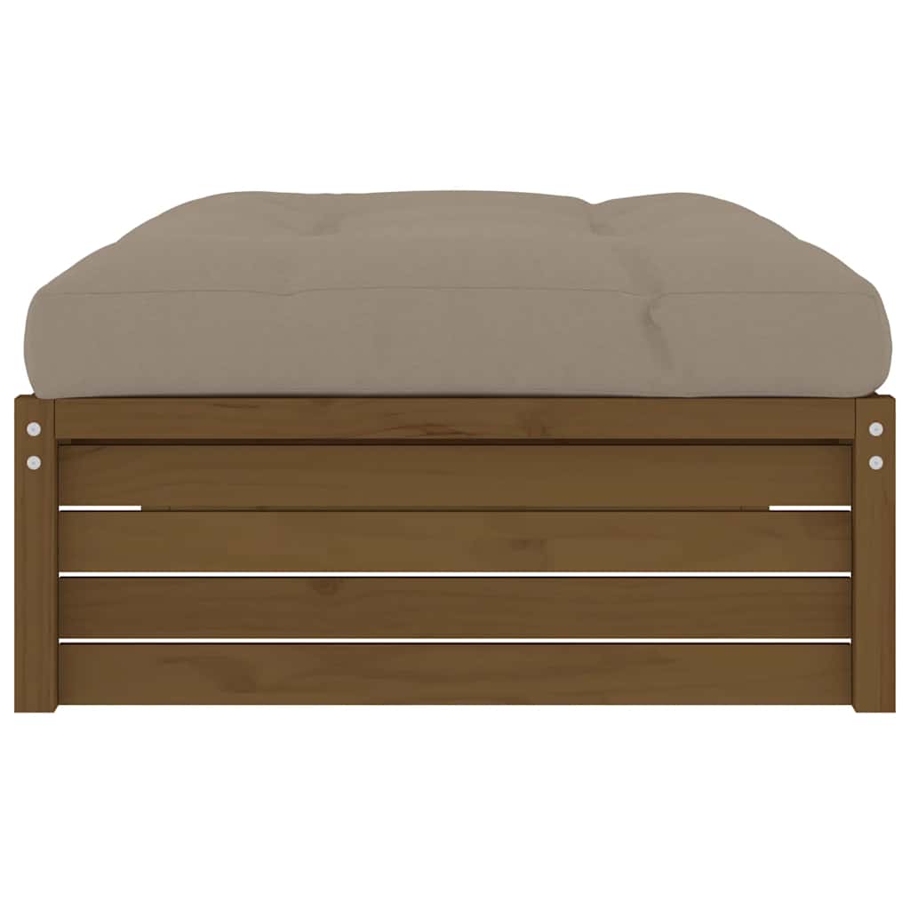 Fotpall för trädgården honungsbrun 120x80 cm massiv furu