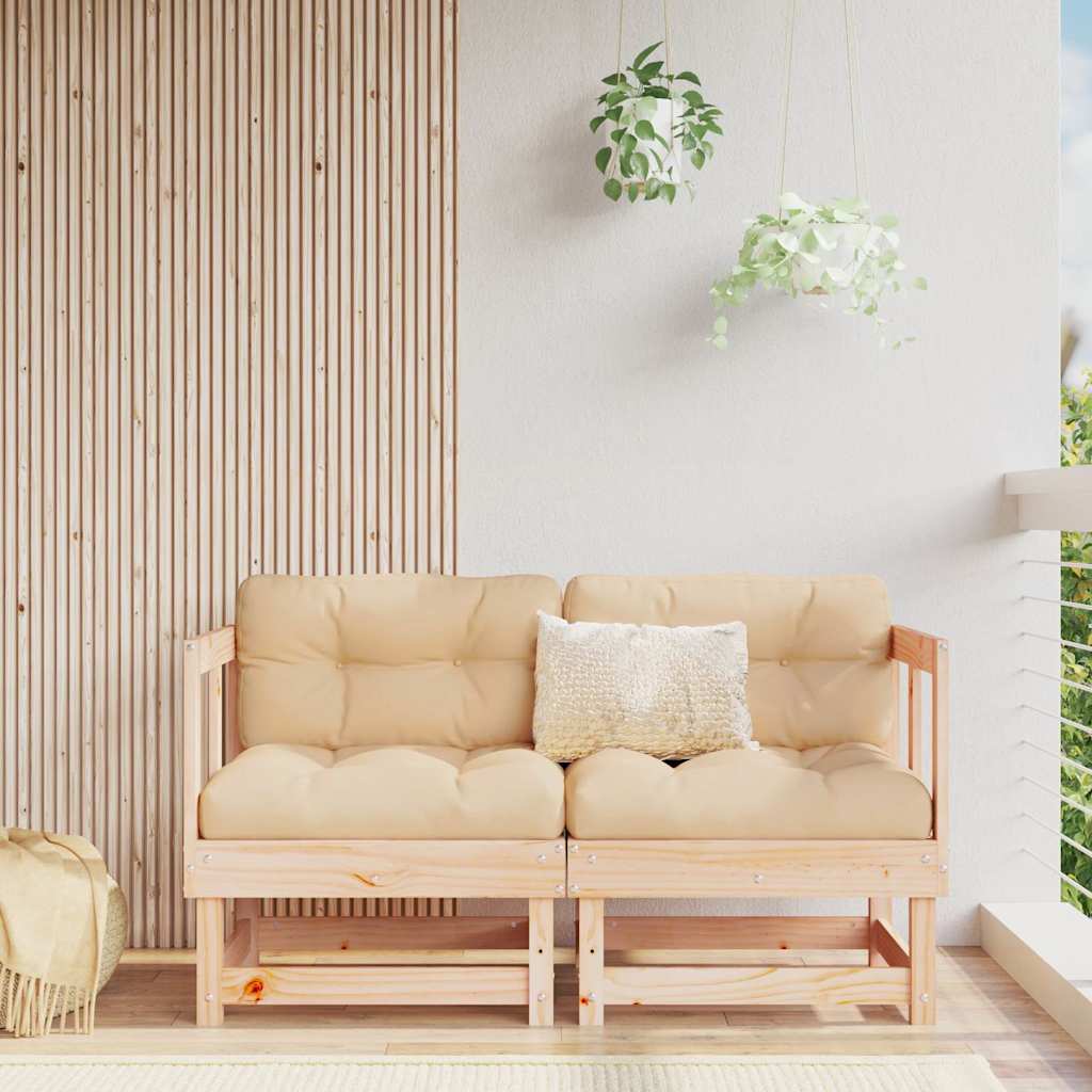 Hörnsektion till trädgårdssoffa 2 st massiv furu