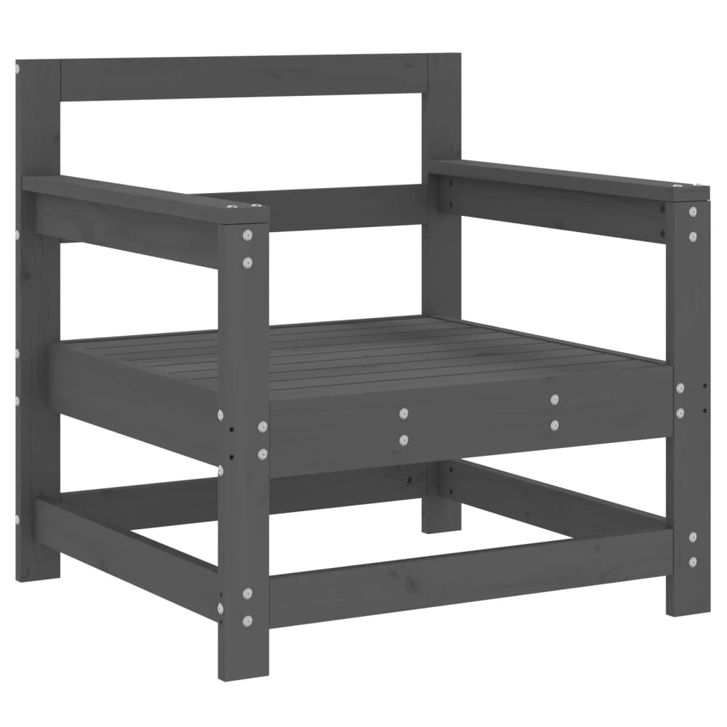 Trädgårdsstolar 2 st grå massiv furu