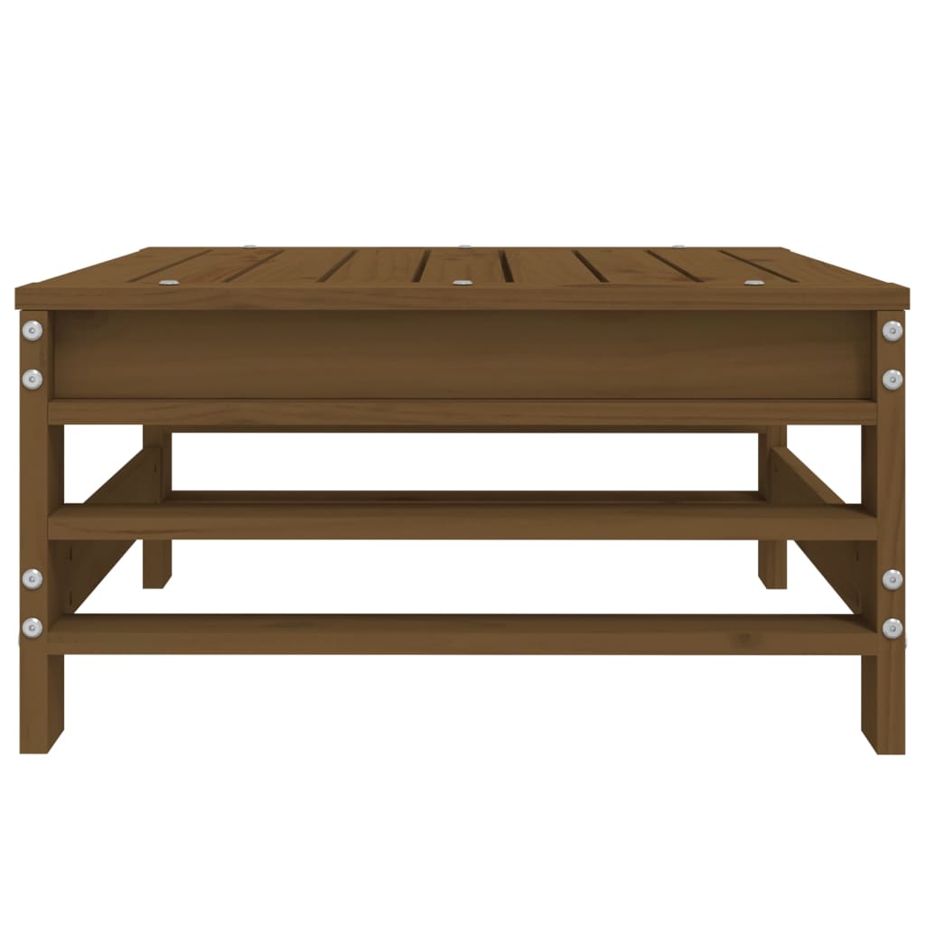 Fotpall för trädgården honungsbrun massiv furu