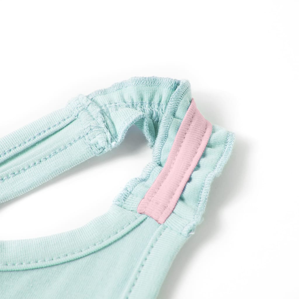 Ärmlös barnlinne ljus mintgrön 116