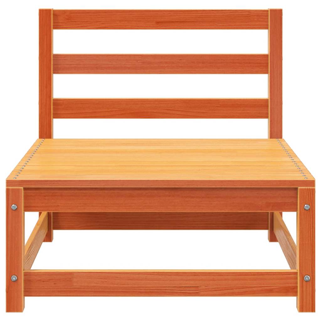 Trädgårdssoffa utan armstöd 2 st vaxbrun 70x70x67cm massiv furu