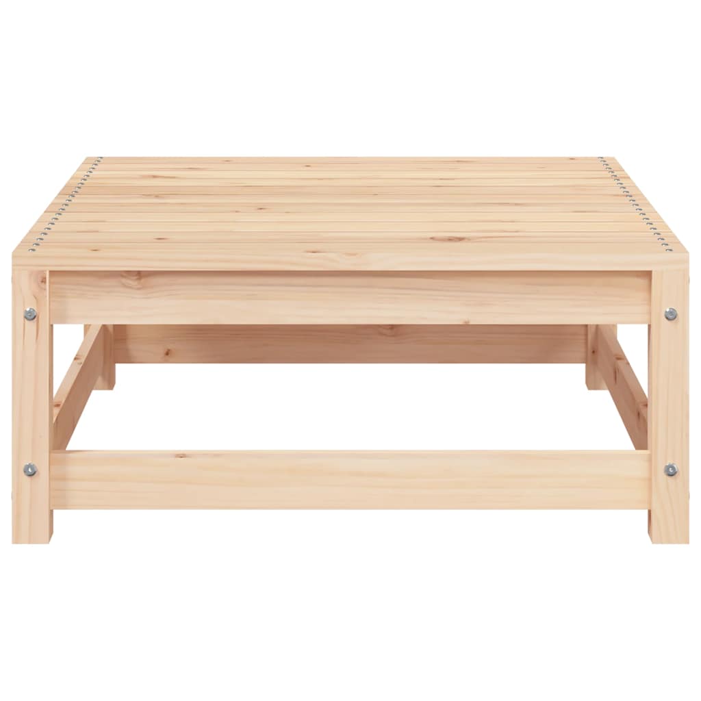 Trädgårdssoffa utan armstöd med fotpall massiv furu