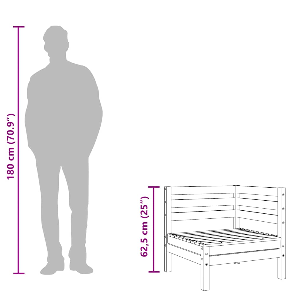 Trädgårdssoffa hörn 2 st massivt douglas