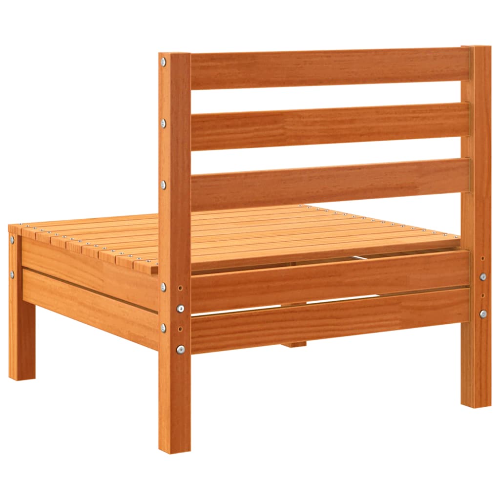 Trädgårdssoffa utan armstöd vaxbrun massiv furu