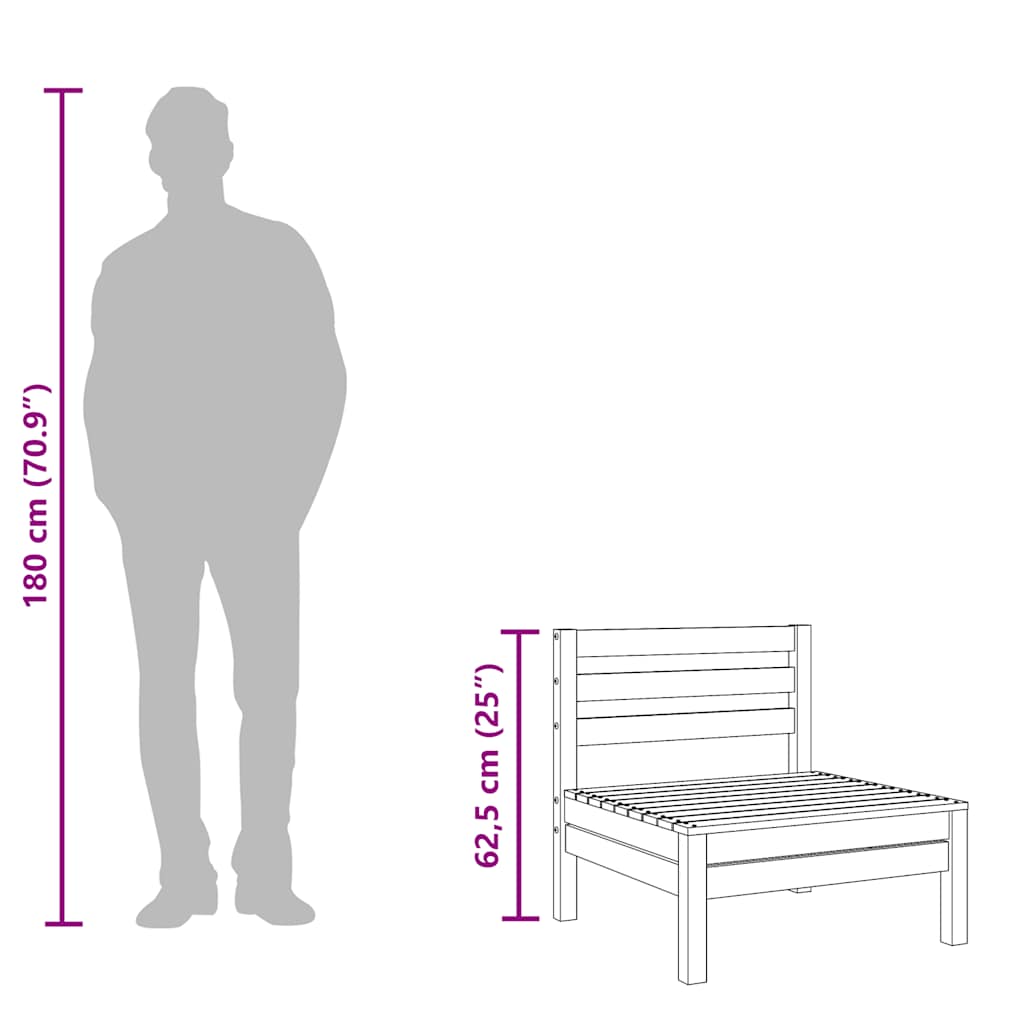 Trädgårdssoffa utan armstöd massivt douglasträ