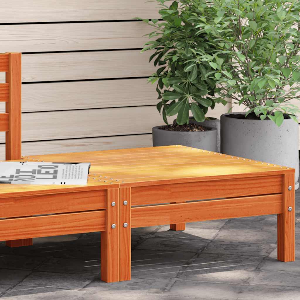 Trädgårdspall vaxbrun massiv furu