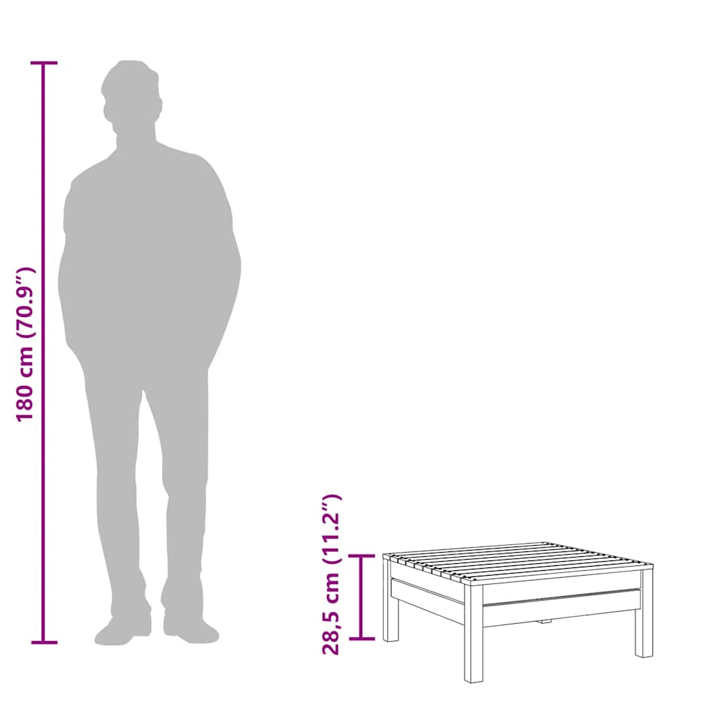 Fotpall för trädgården massivt douglasträ