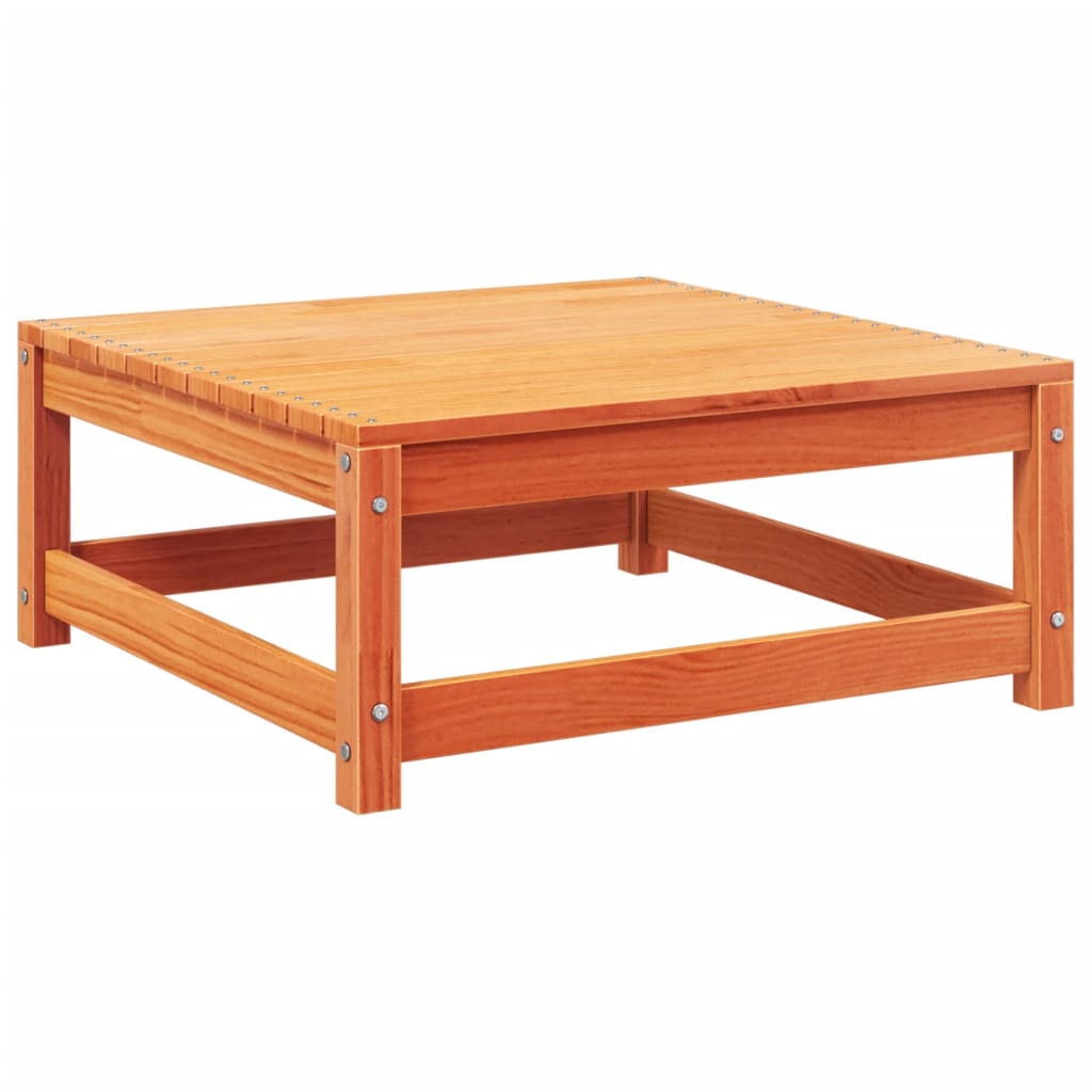 Trädgårdssoffa utan armstöd med dynor och pall