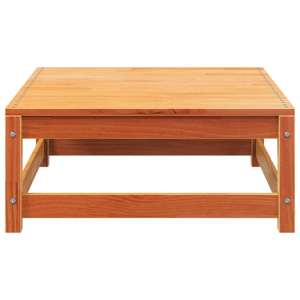 Trädgårdssoffa utan armstöd med dynor och pall