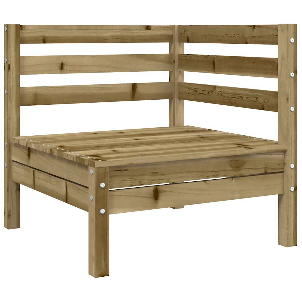 Trädgårdssoffa hörn med dynor impregnerad furu