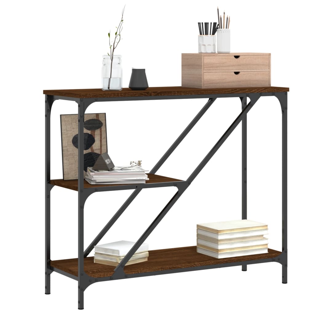 Avlastningsbord brun ek 88,5x30x75 cm konstruerat trä