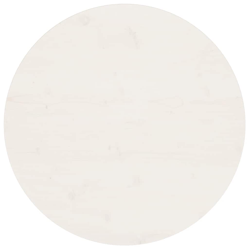 Bordsskiva rund vit Ø70x3 cm massiv furu