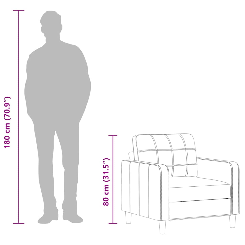 Fåtölj ljusgul 60 cm tyg