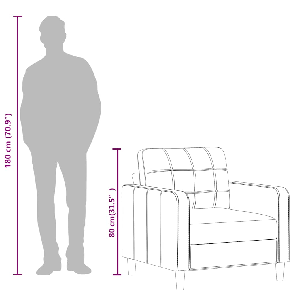 Fåtölj Gräddvit 60 cm konstläder
