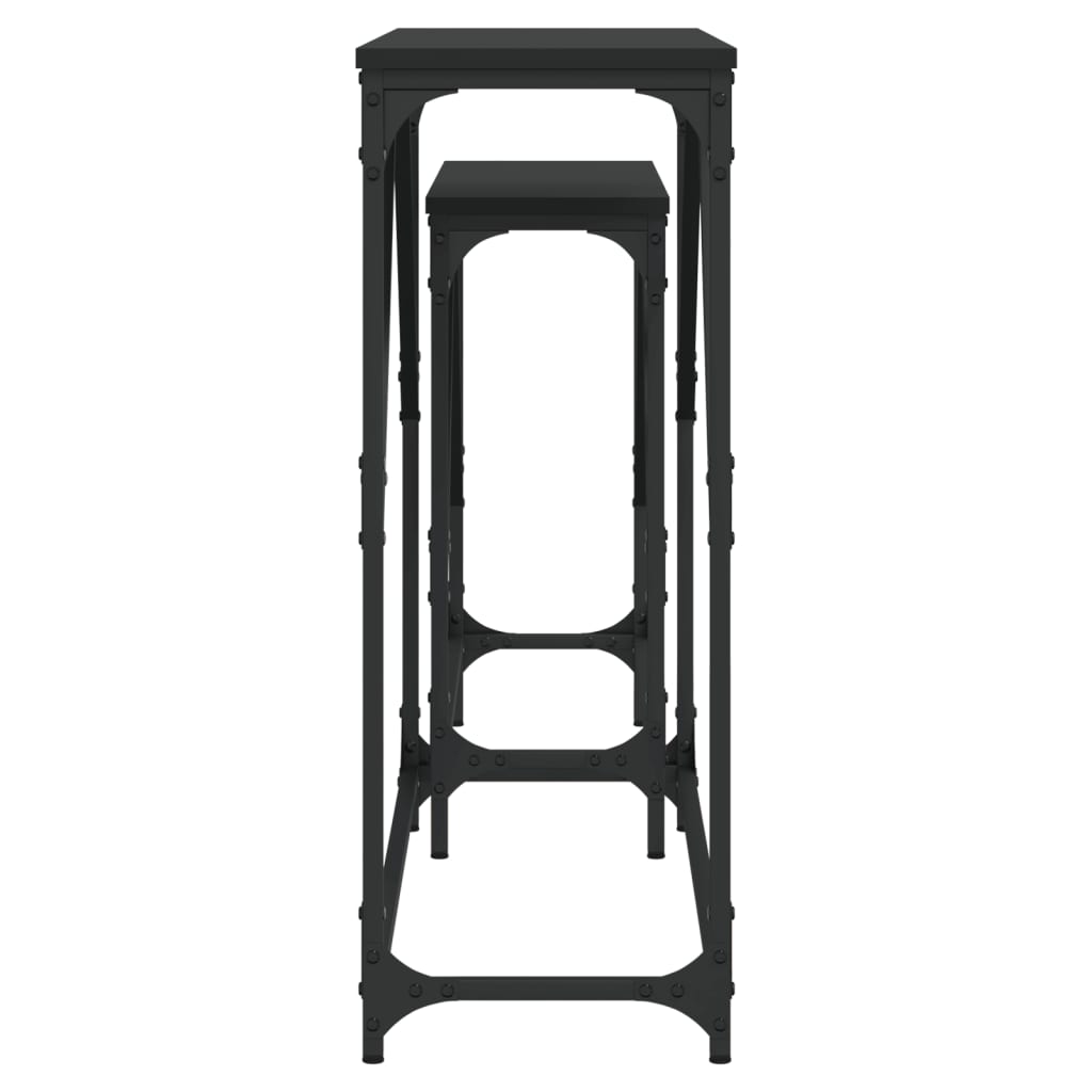 Avlastningsbord 2 st svart konstruerat trä