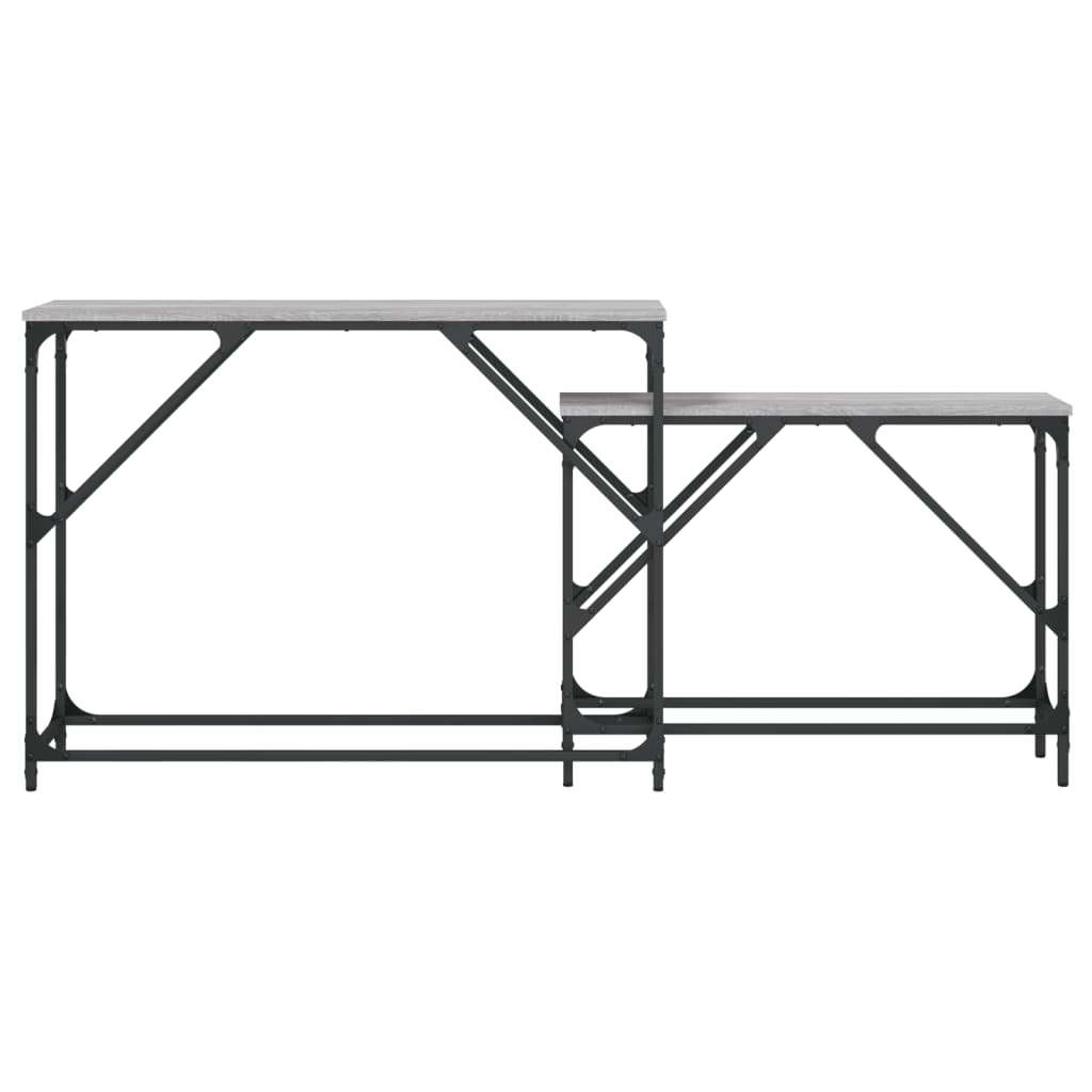 Avlastningsbord 2 st grå sonoma konstruerat trä