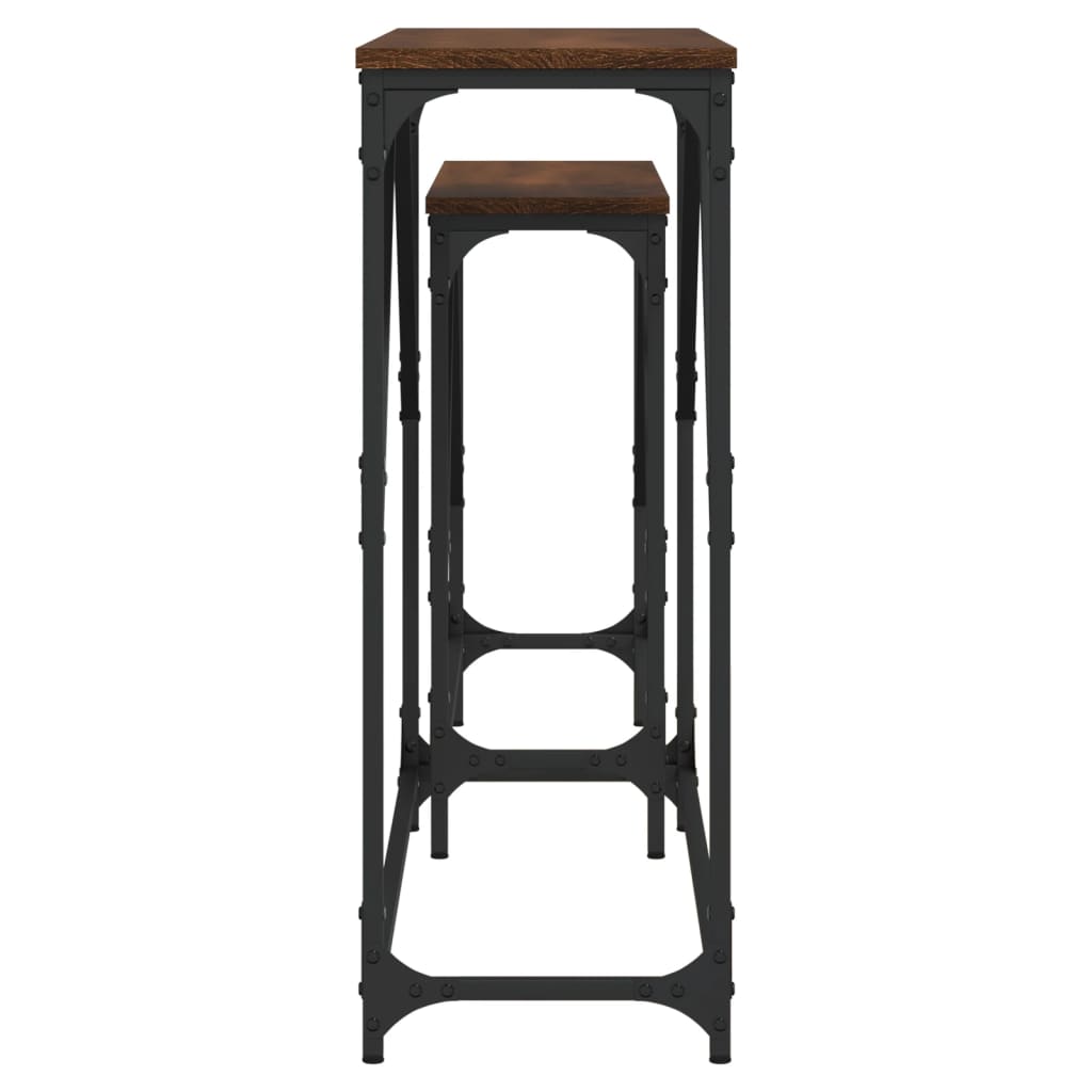 Avlastningsbord 2 st brun ek konstruerat trä