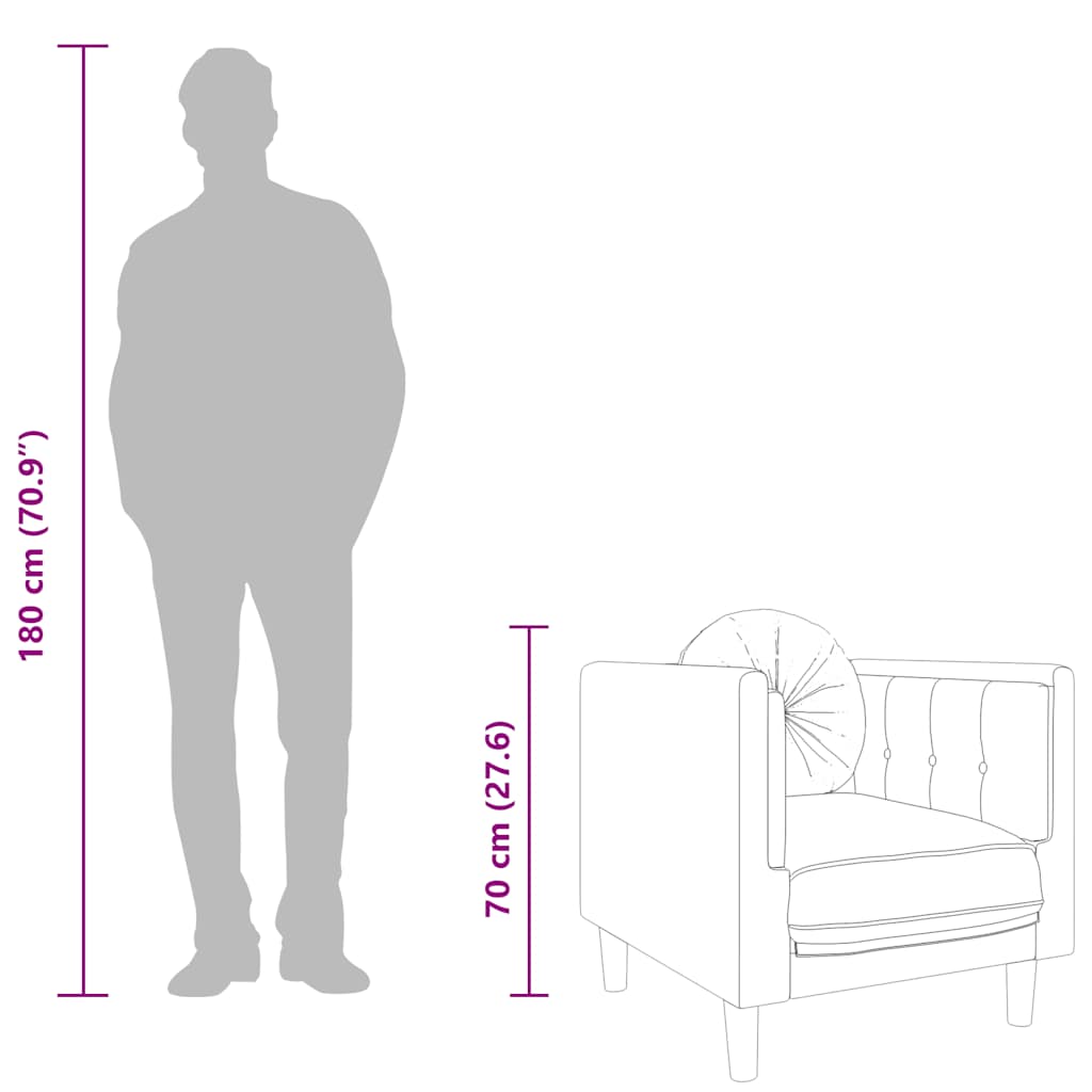 Fåtölj med dyna rosa sammet