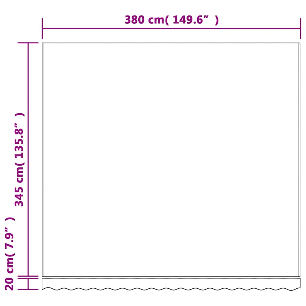 Markisväv flerfärgad randig 4x3,5 m