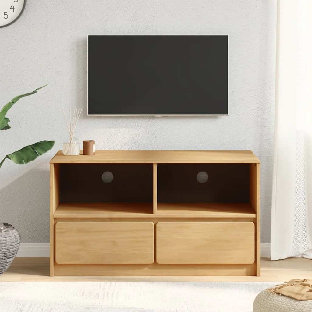 Tv-bänk SAUDA ek 99x43x55 cm massiv furu