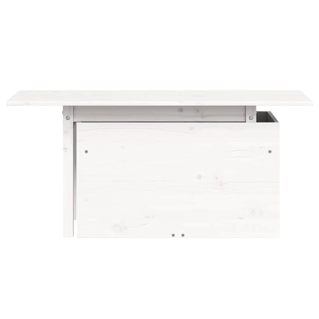 Trädgårdsbord vit 100x50x75 cm massiv furu