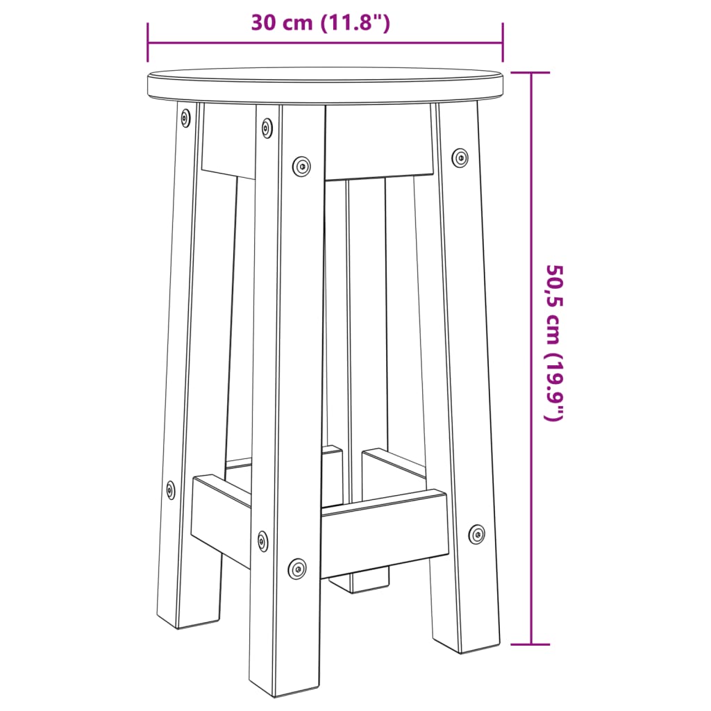 Barpallar 2 st vit massiv furu
