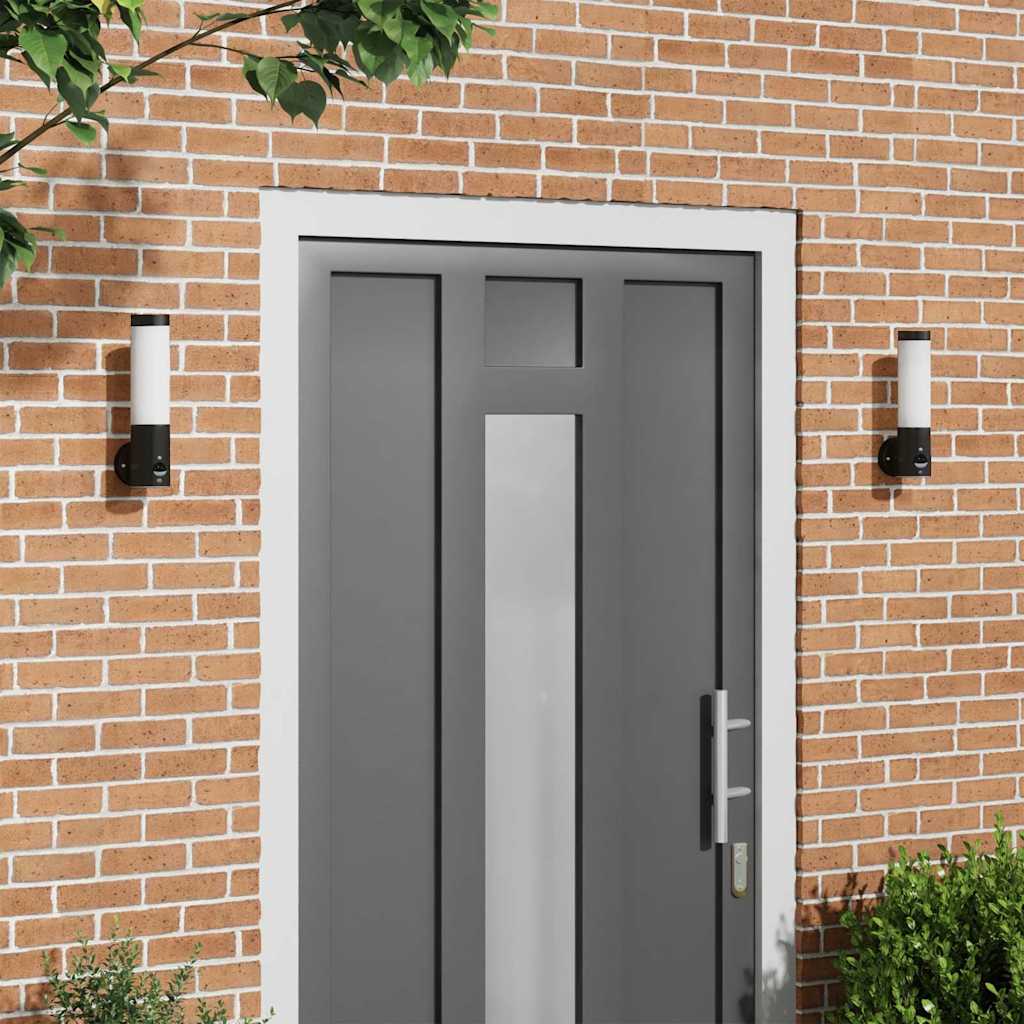 Utomhus vägglampor 2 pcs Svart 12 x 7.5 x 29 cm Rostfritt stål