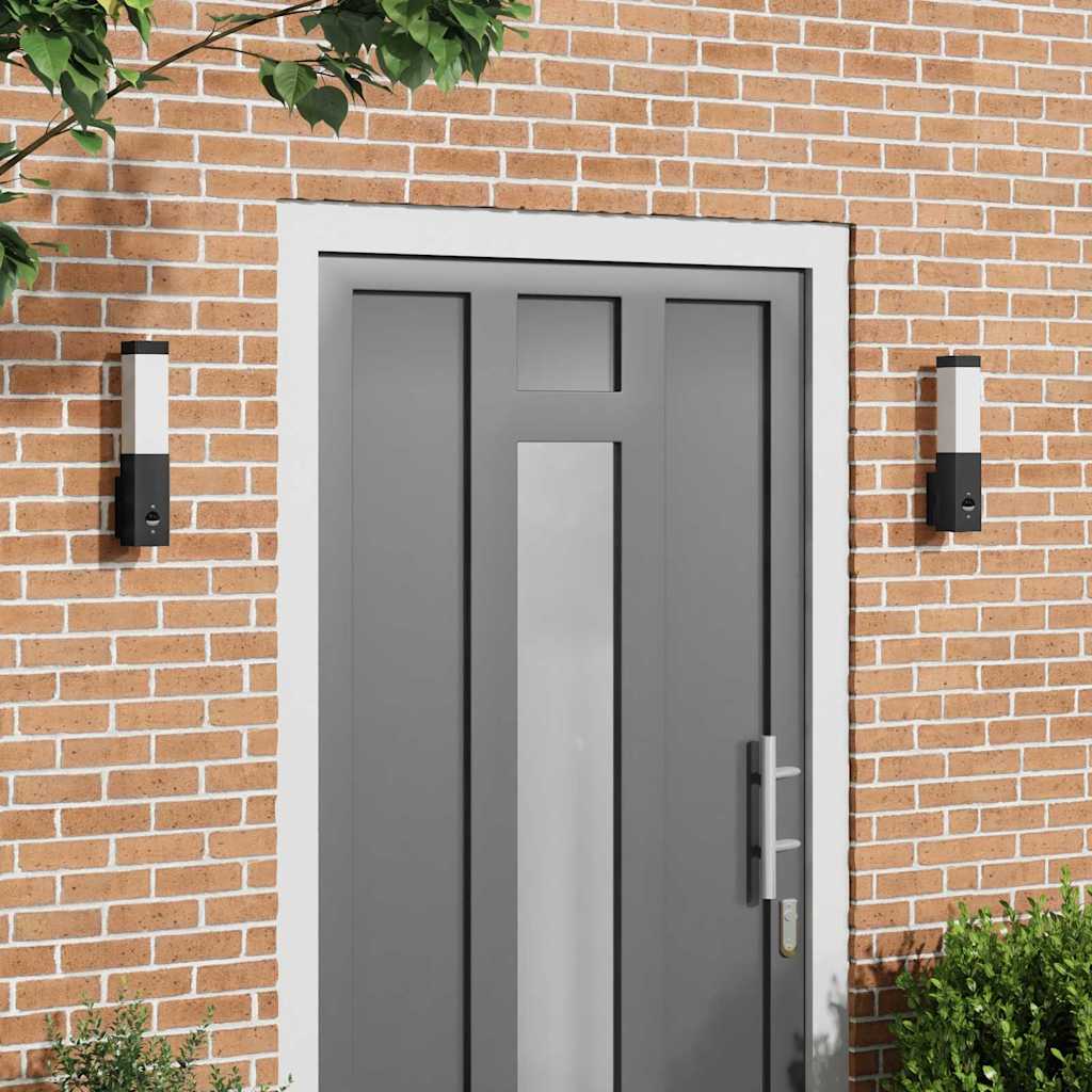 Utomhus vägglampor 2 pcs Svart 10.5 x 6 x 35 cm Rostfritt stål