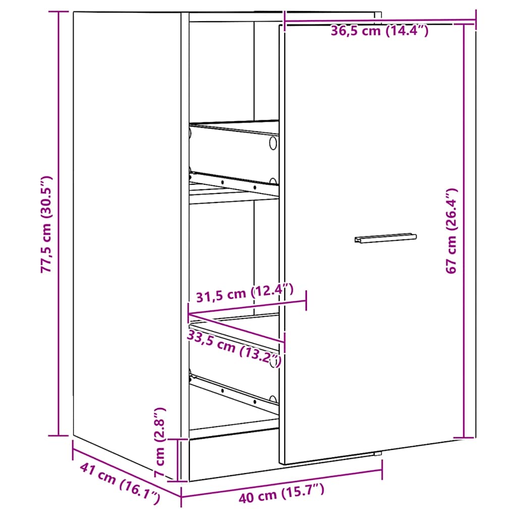 Apoteksskåp ek 40x41x77,5 cm konstruerat trä