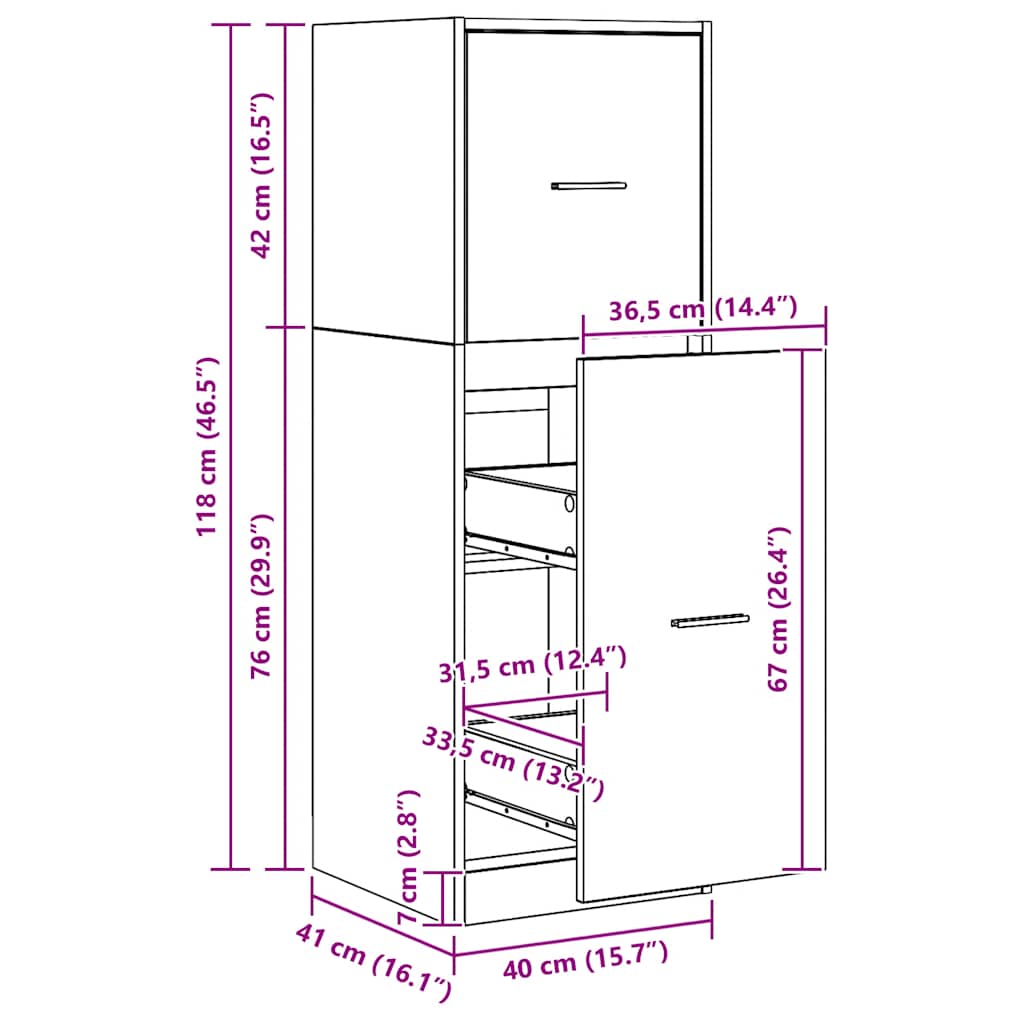 Apoteksskåp ek 40x41x118 cm konstruerat trä