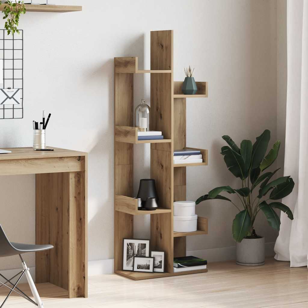 Bokhylla artisan ek 48x25,5x140 cm konstruerat trä