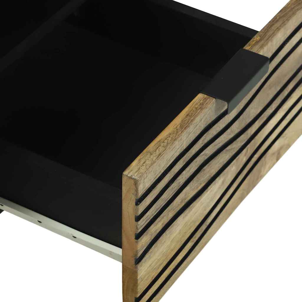 TV-skåp med låda Brun 70 x 33 x 46 cm massivt mangoträ