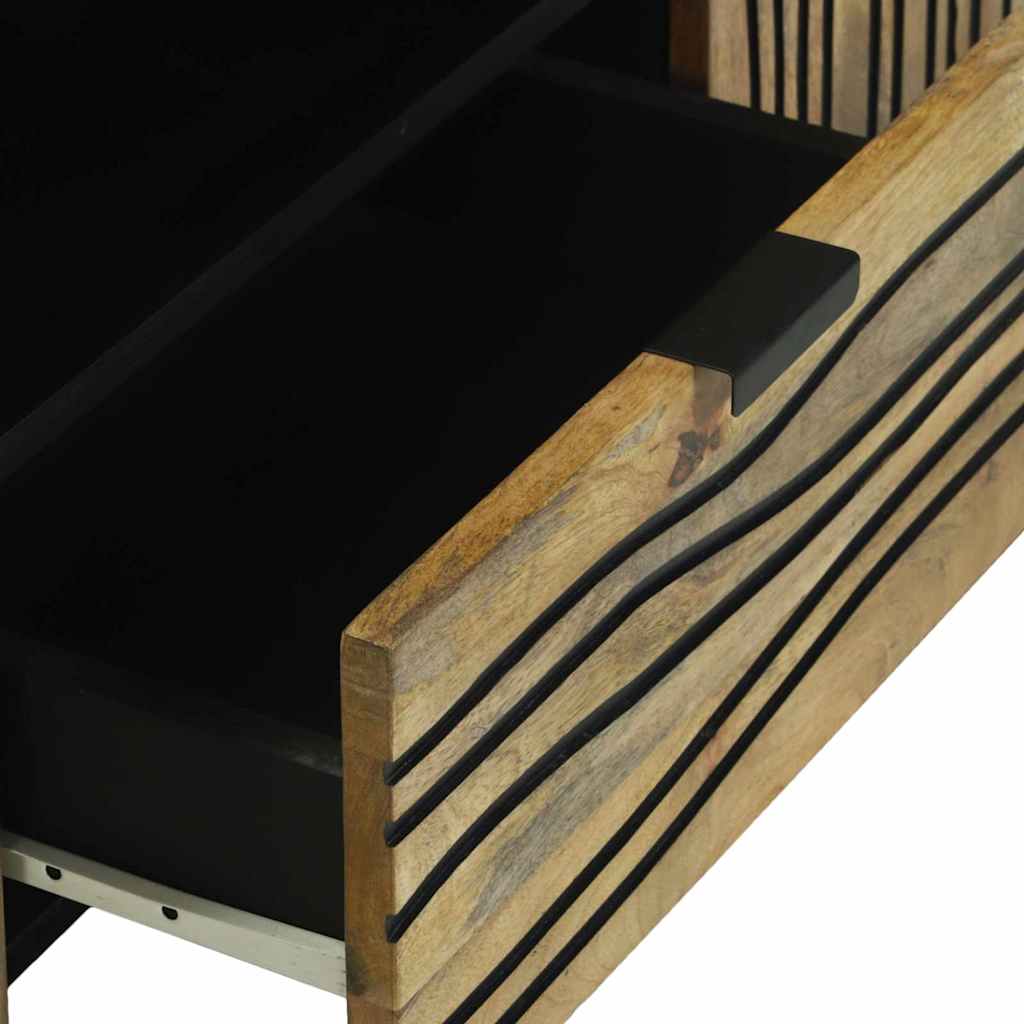 TV-bänk med låda Brun 105 x 33 x 46 cm massivt mangoträ