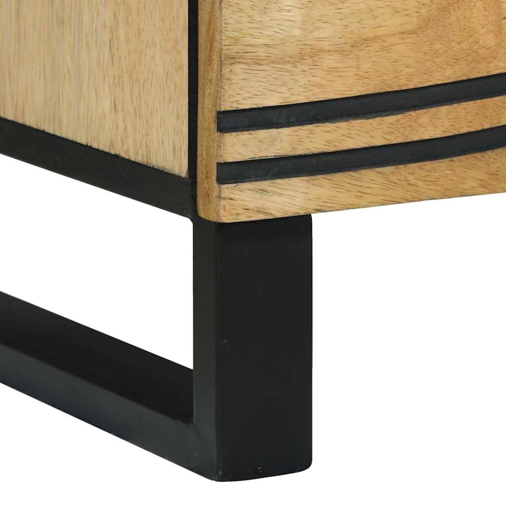 TV-bänk med låda Brun 100 x 33 x 46 cm massivt mangoträ