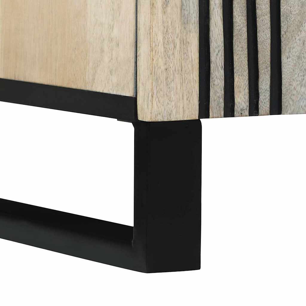 TV-skåp Vit 105 x 33 x 46 cm massivt mangoträ