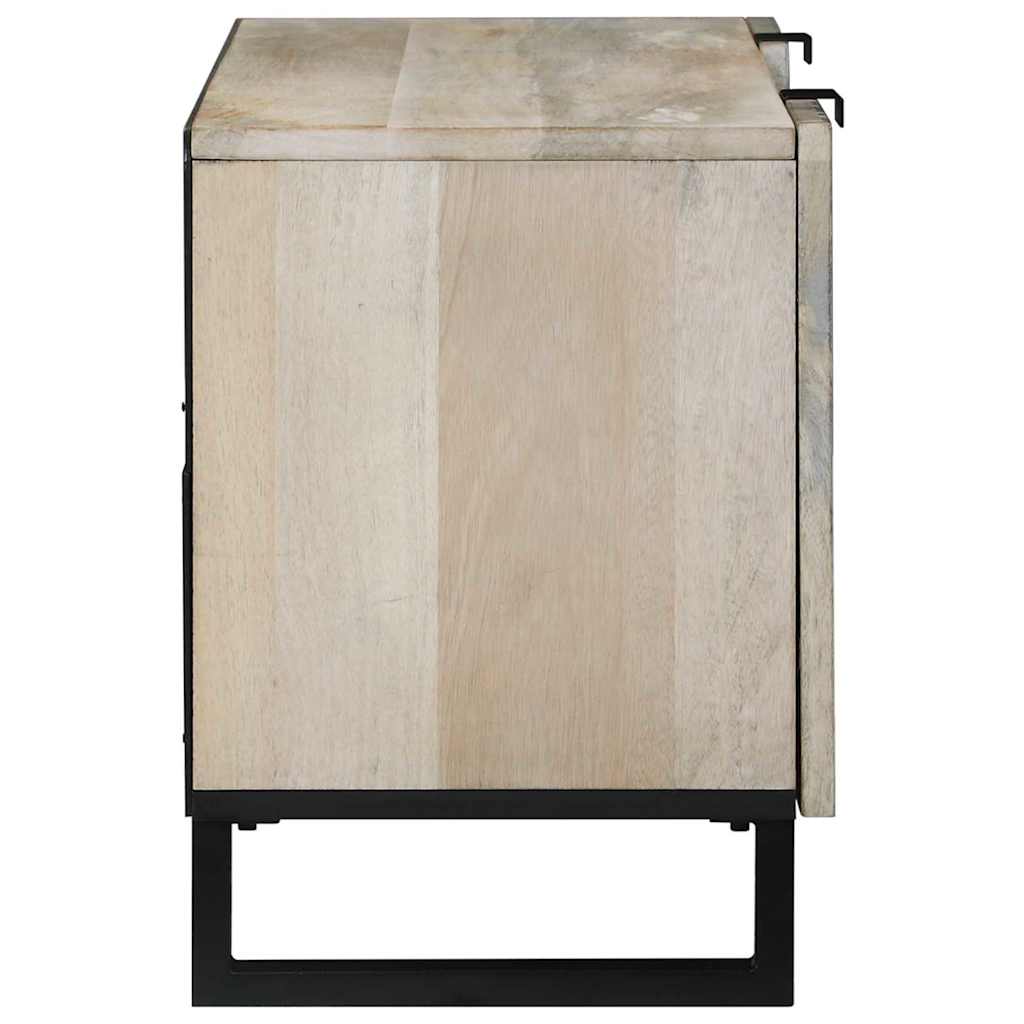 TV-skåp Vit 105 x 33 x 46 cm massivt mangoträ