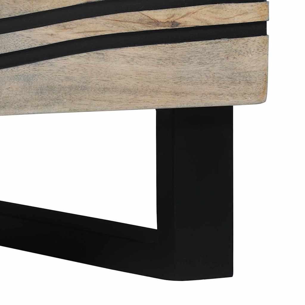 TV-skåp med låda Vit 70 x 33 x 46 cm massivt mangoträ