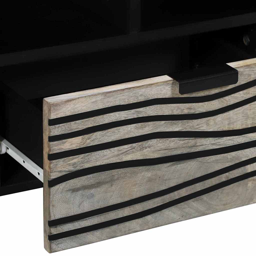 Medielagringsskåp och hyllor Vit och svart 105 x 33 x 46 cm