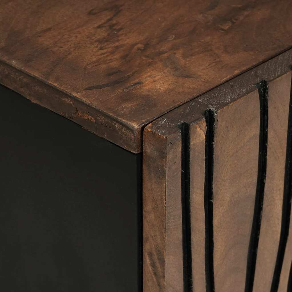 TV-bänk med låda Brun 105 x 33 x 46 cm massivt mangoträ