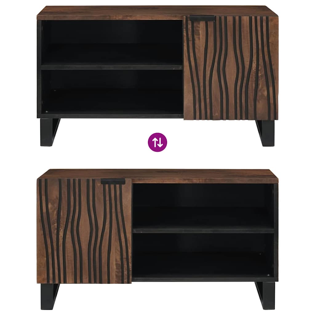 TV-byrå Brun 80 x 33 x 46 cm massivt mangoträ