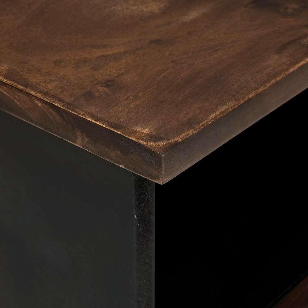 TV-skåp med låda Brun 80 x 33 x 46 cm massivt mangoträ