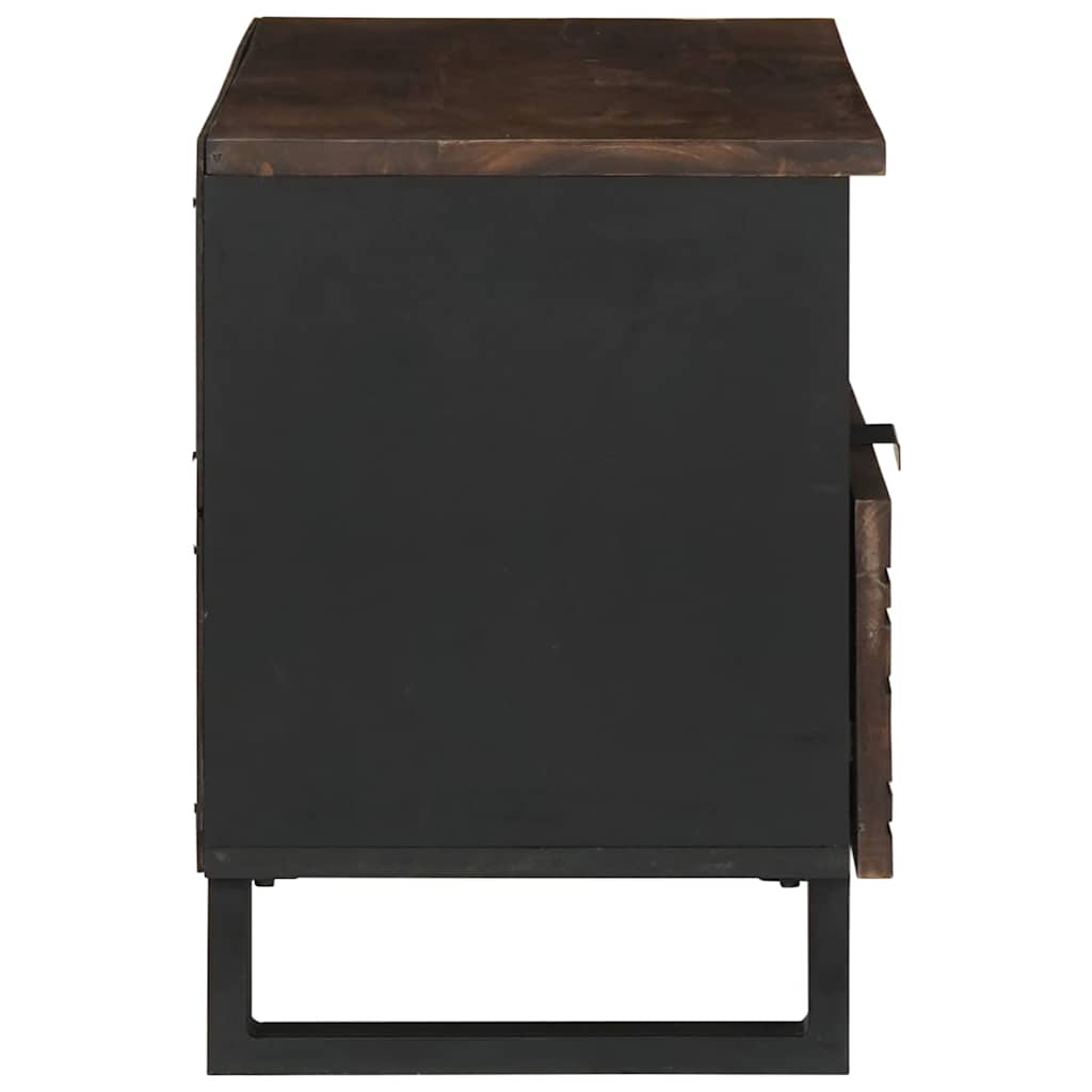 TV-skåp med låda Brun 80 x 33 x 46 cm massivt mangoträ