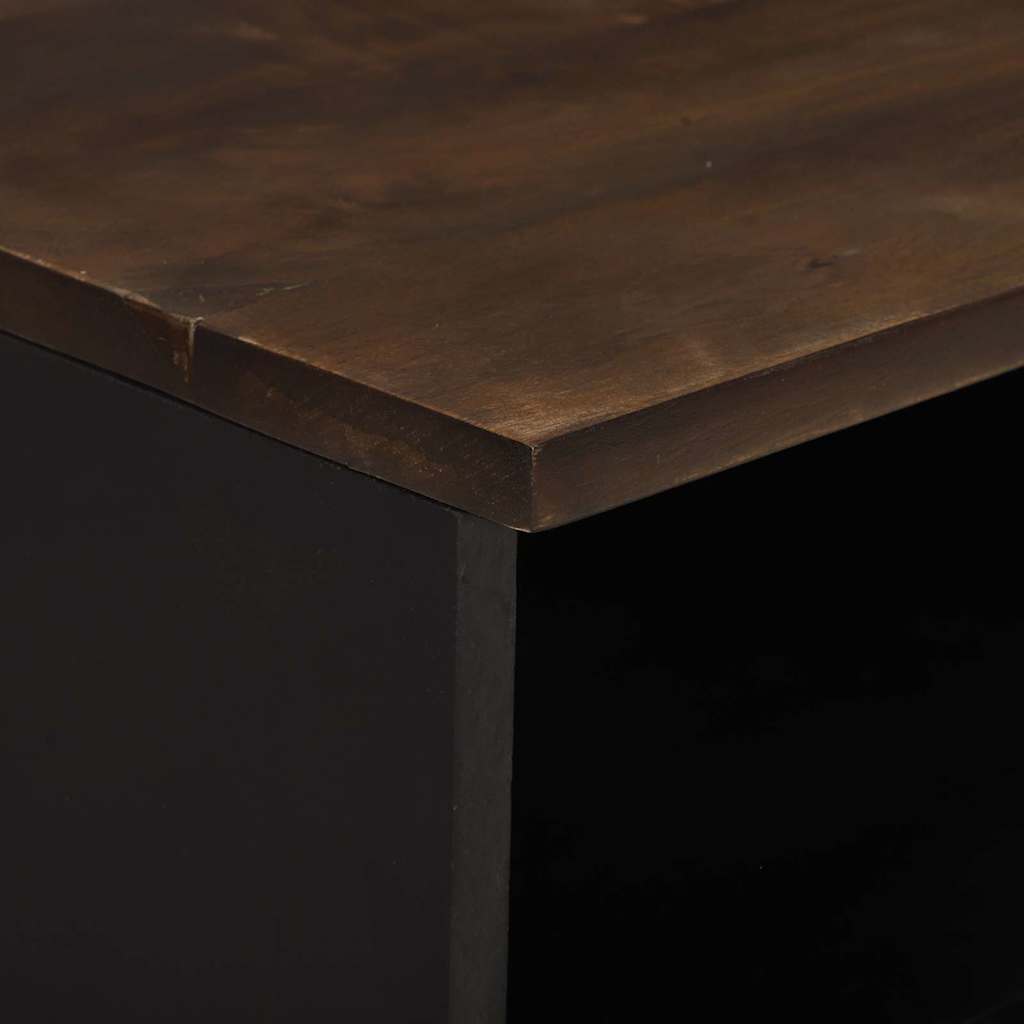 TV-bänk med låda Brun 100 x 33 x 46 cm massivt mangoträ