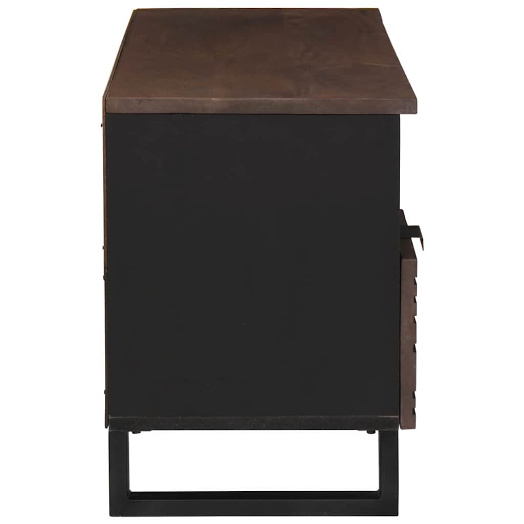 TV-bänk med låda Brun 100 x 33 x 46 cm massivt mangoträ