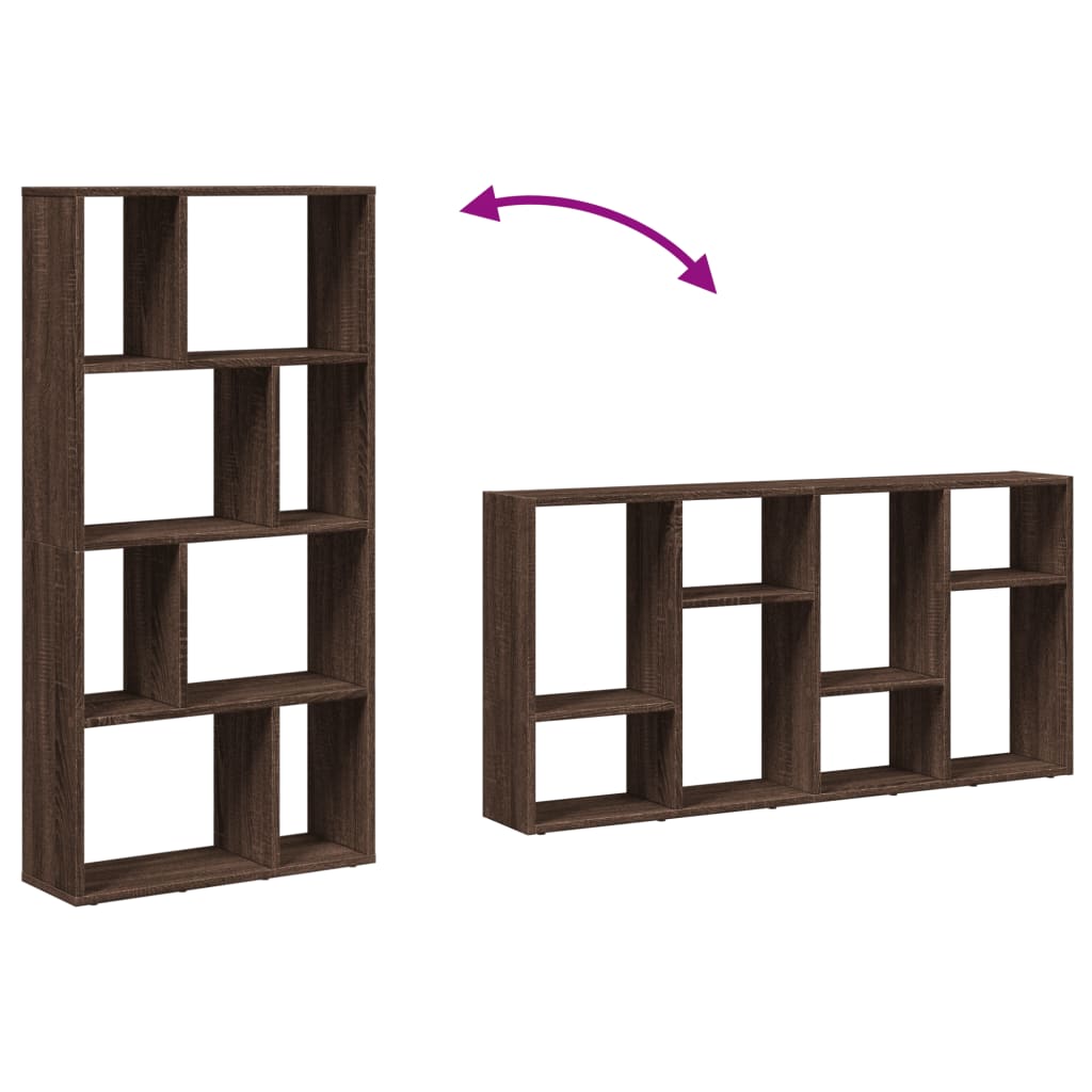 Bokhylla brun ek 60x20x120 cm konstruerat trä